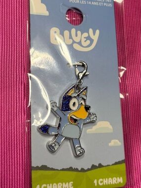New Bluey Sparkle Enamel Charm - Light Blue & Yellow